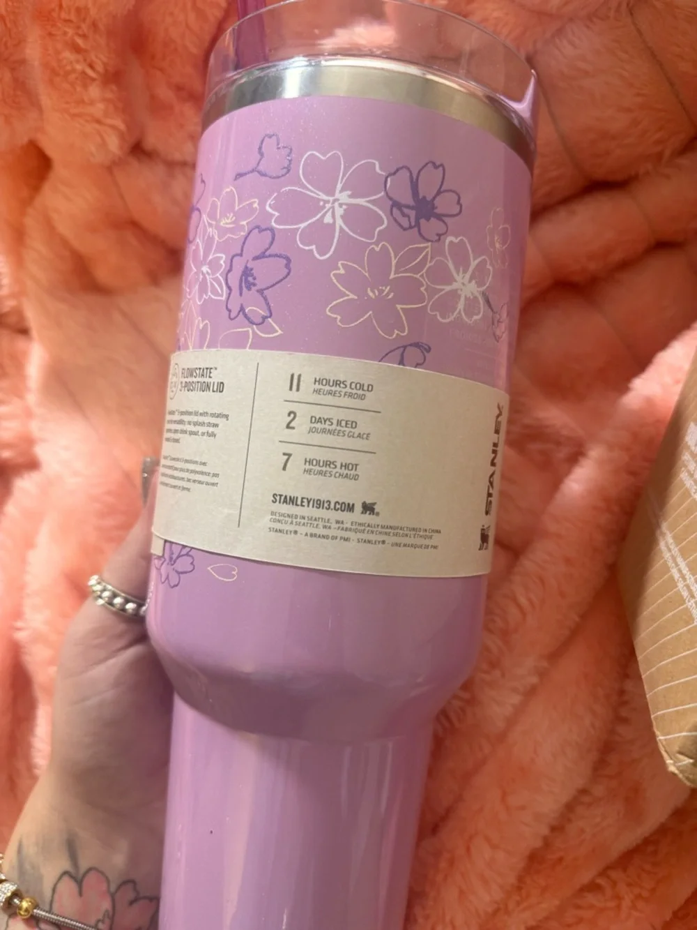 NIB Exclusive Collaboration STANLEY Lavender FlowState 40 oz Tumbler with Handle - Picture 2 of 8
